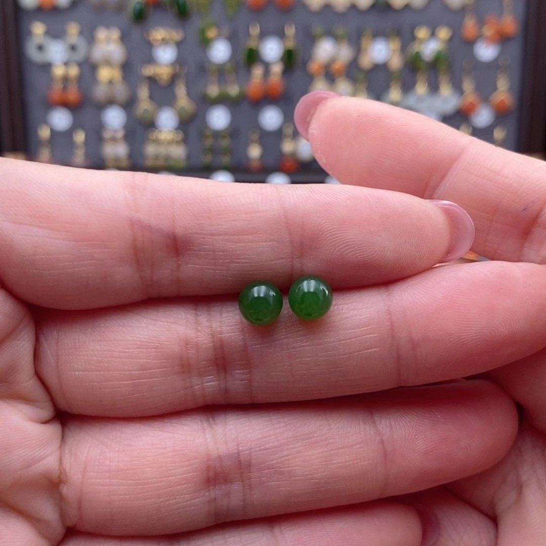 银S925镶嵌和田玉耳饰橙**柚