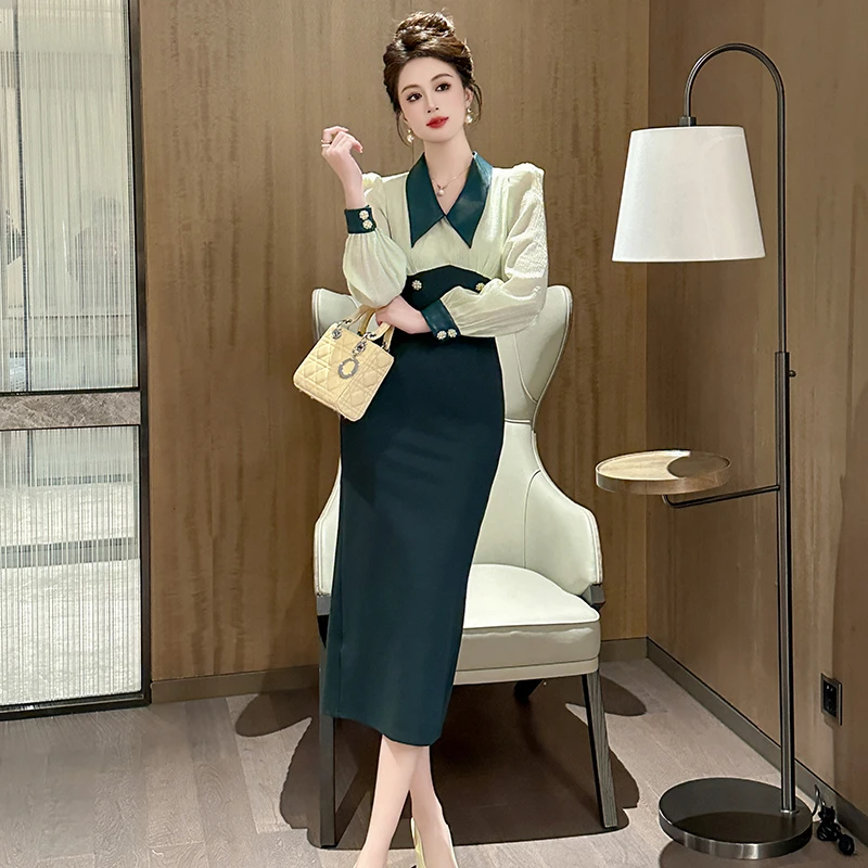 ZY.HT/紫嫣红藤新款气质修身复古轻奢气质显瘦女装连衣裙91468