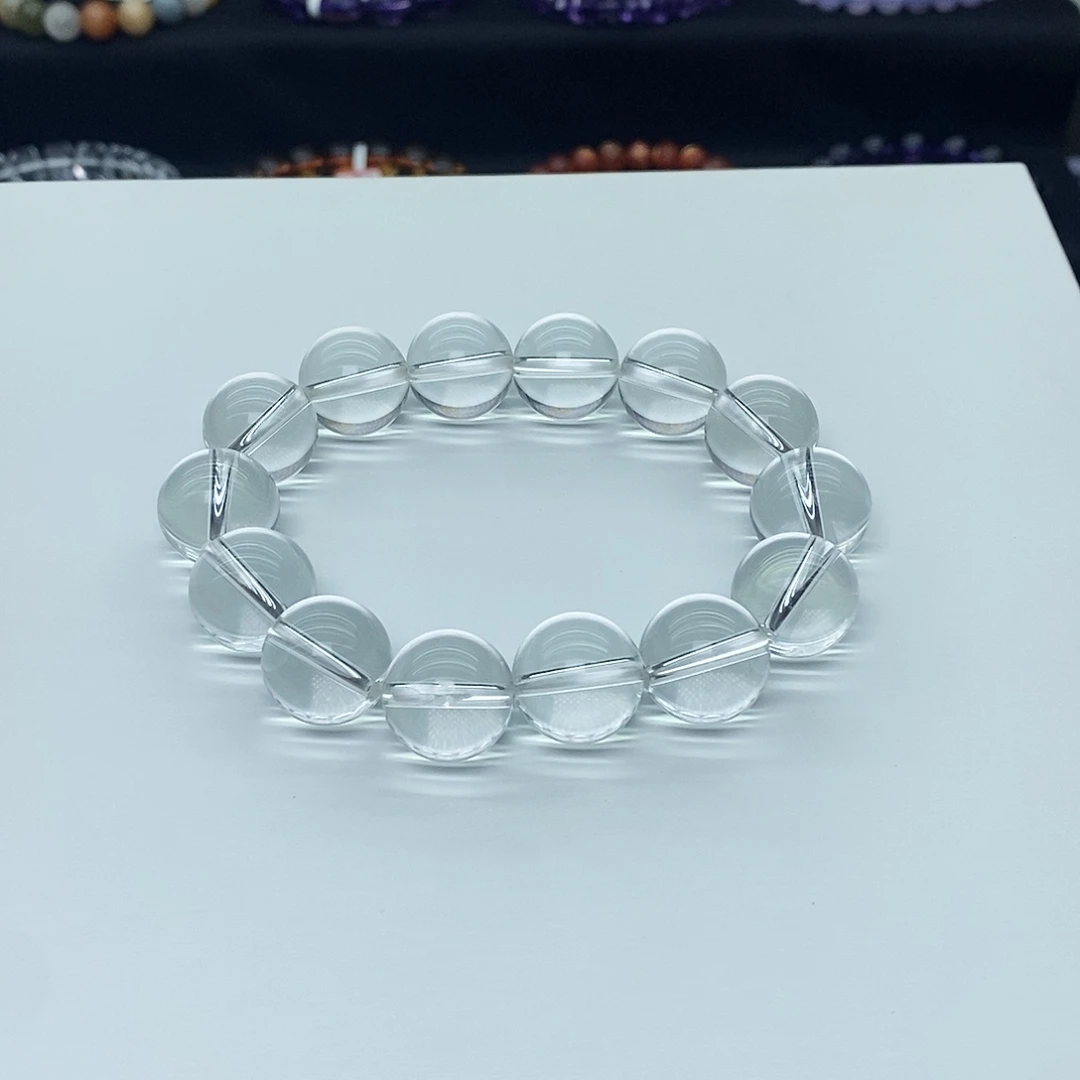 王***菲未镶嵌手链水晶天然白水晶16珠米