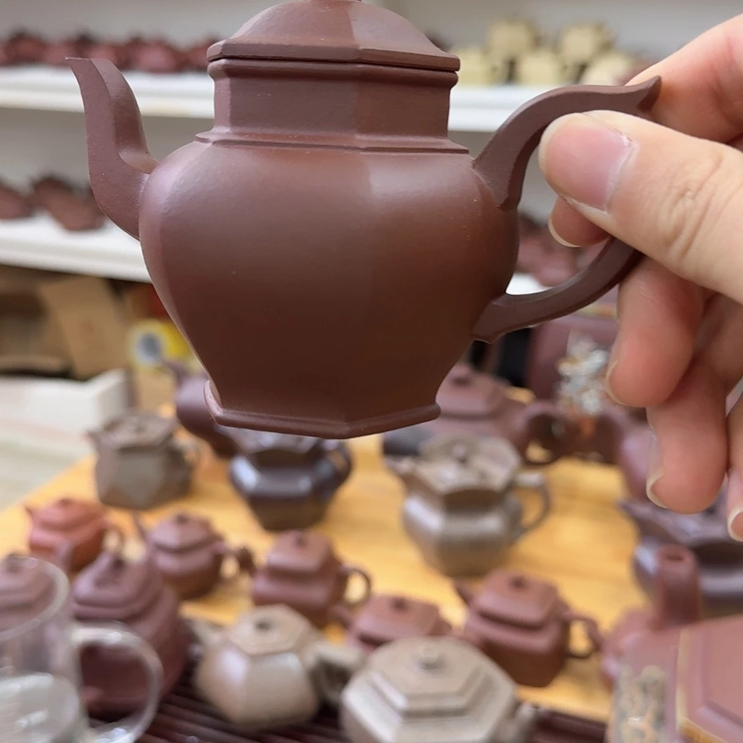 紫砂茶壶紫砂壶六方笑樱180cc