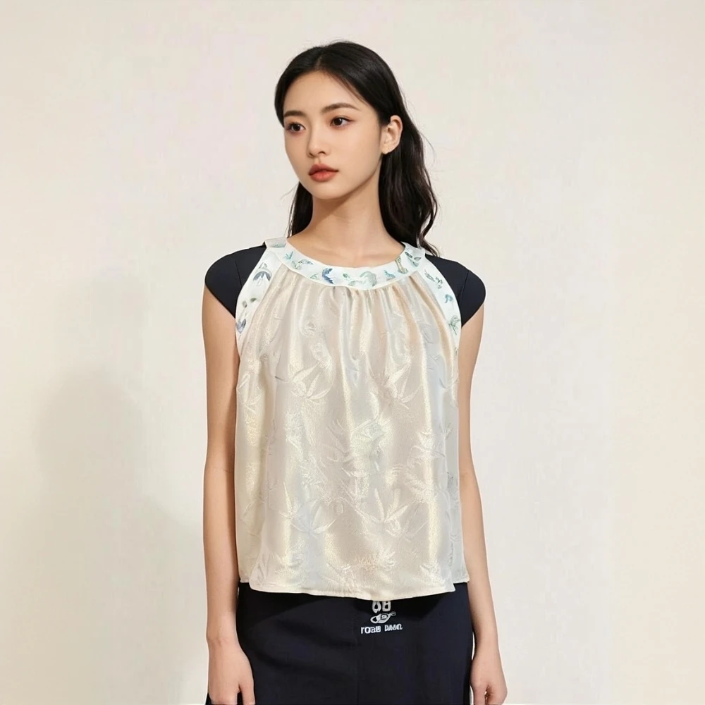 【阿超断码炸hz①】刺绣挂脖背心桑蚕丝香云纱断码专用AChz019