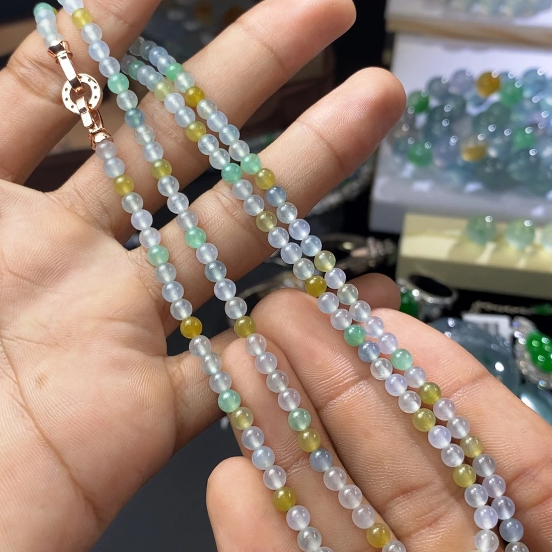 定制翡翠未镶嵌翡翠珠链