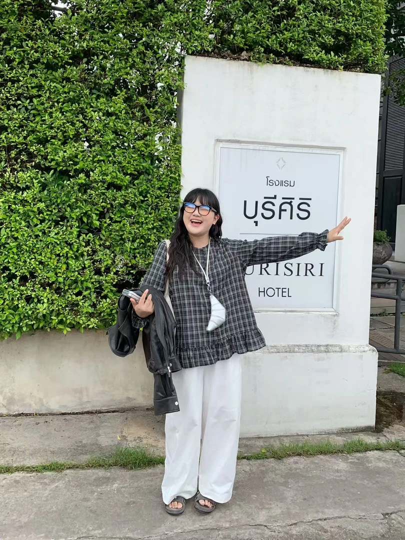 大码女装拼接格子衬衫女2025新款圆领荷叶边休闲百搭薄款上衣612#