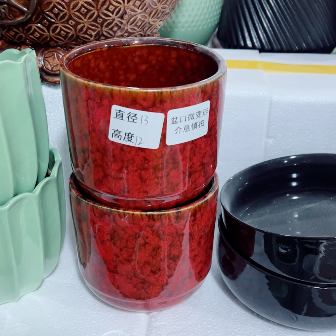 有孔，陶瓷花盆满10米包邮发货