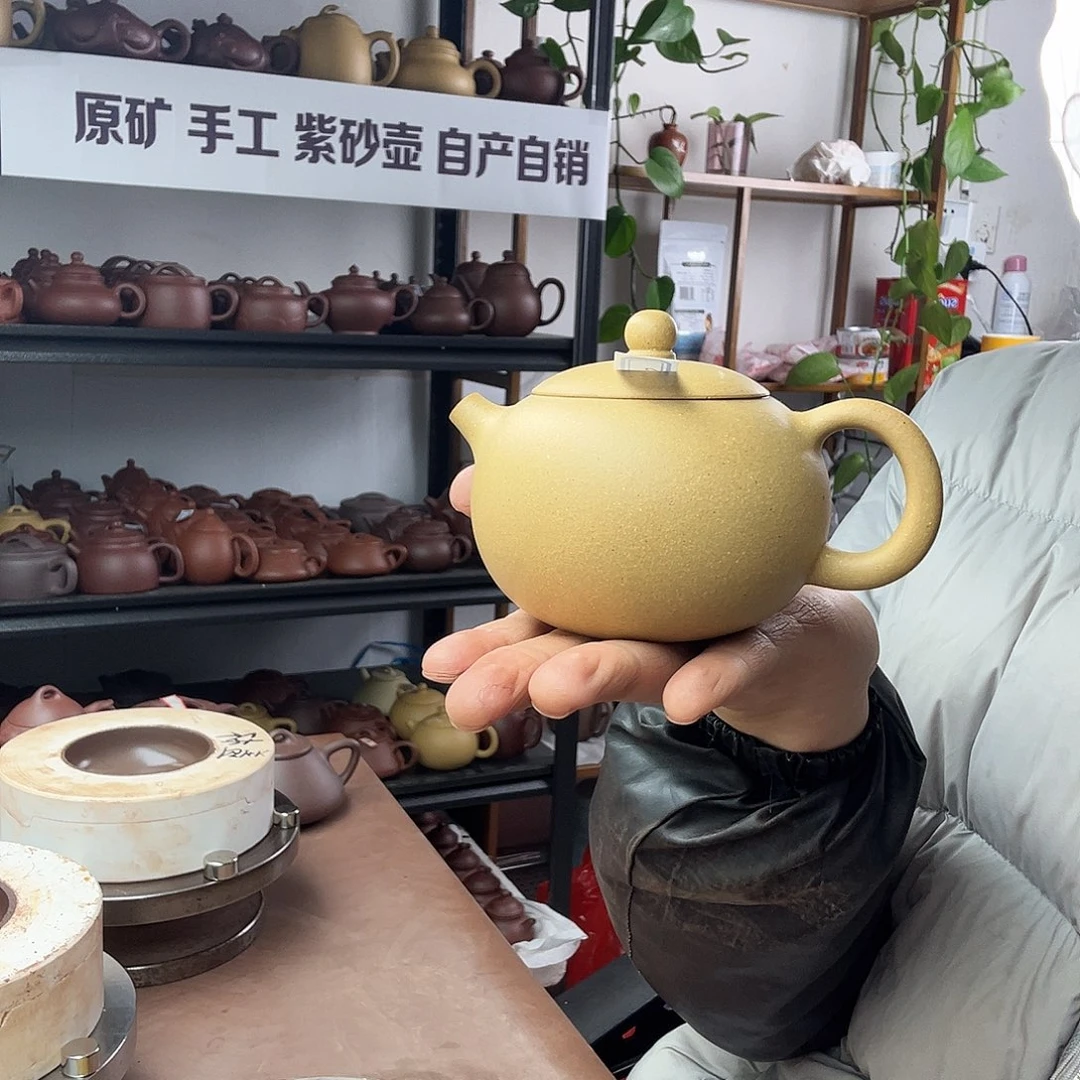 紫砂茶壶孽黄金段西施壶