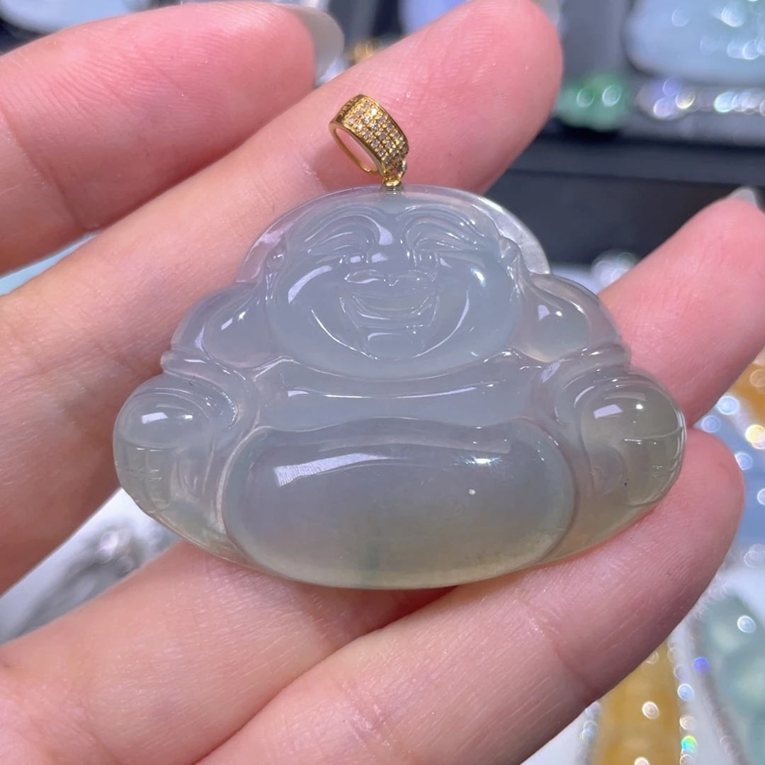 颈饰18K金镶嵌翡翠翡翠