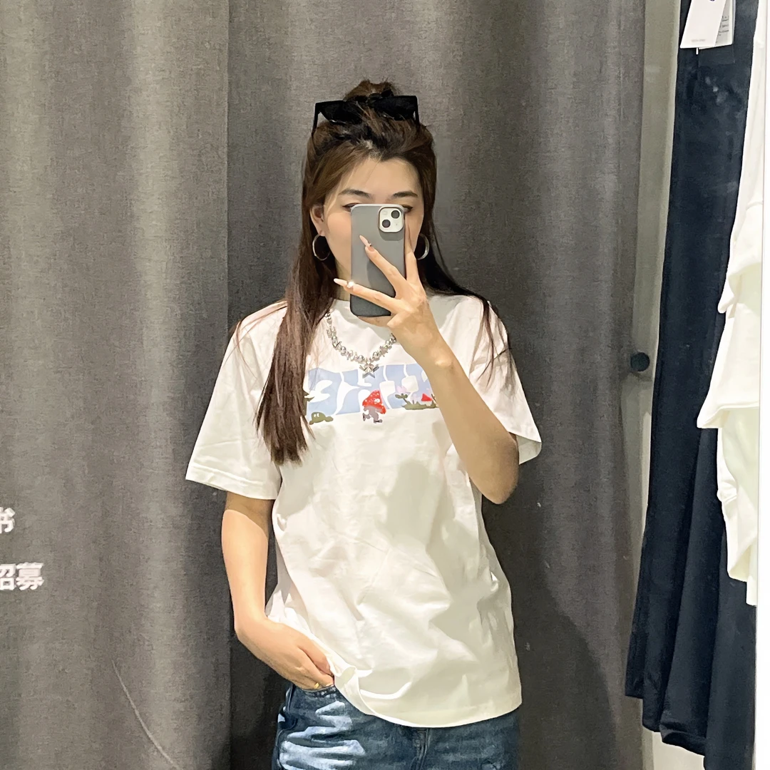 耐克/NIKE【卖场同款】新品女子印花宽松针织运动短T恤 IF0607100