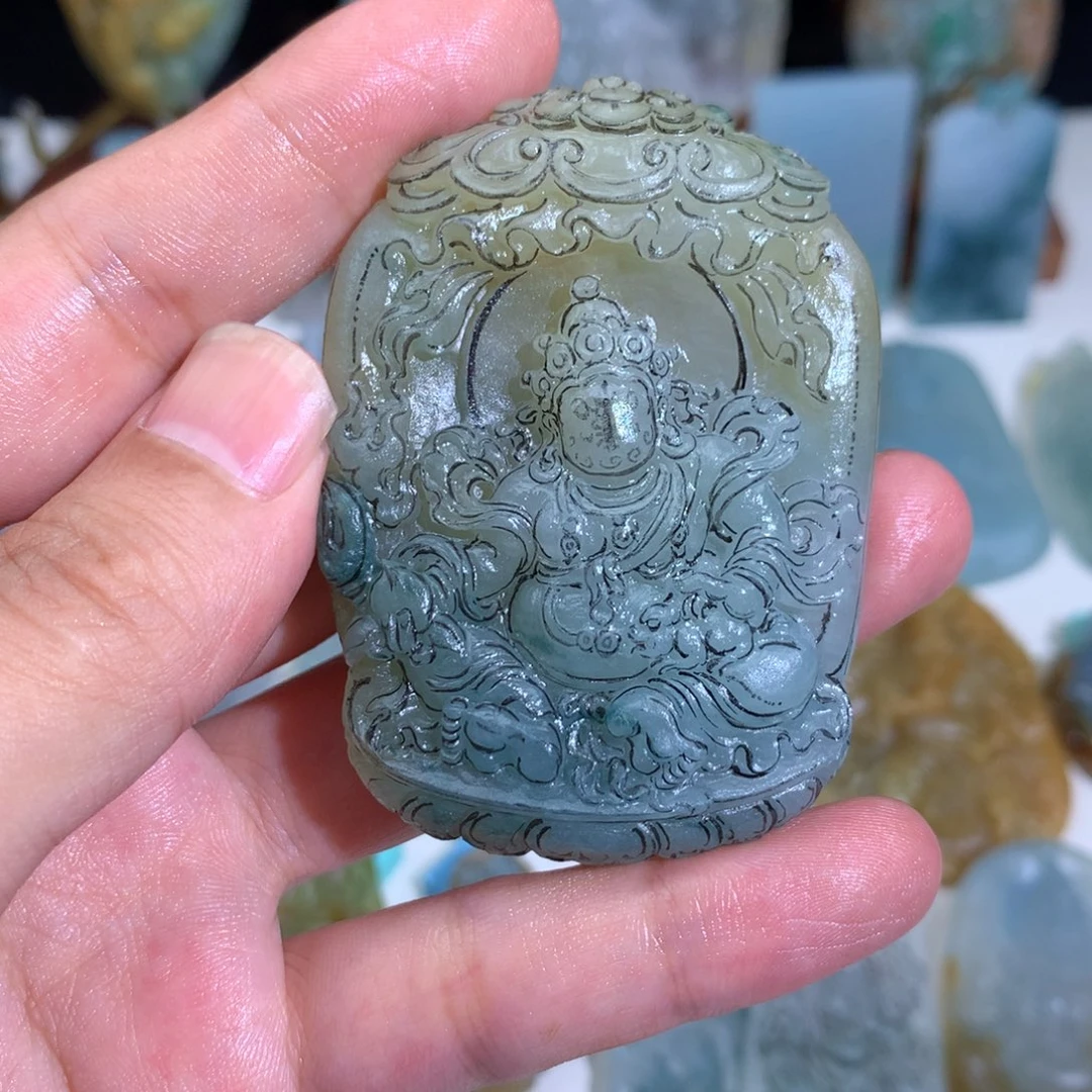 定制翡翠未镶嵌雷**志挂件