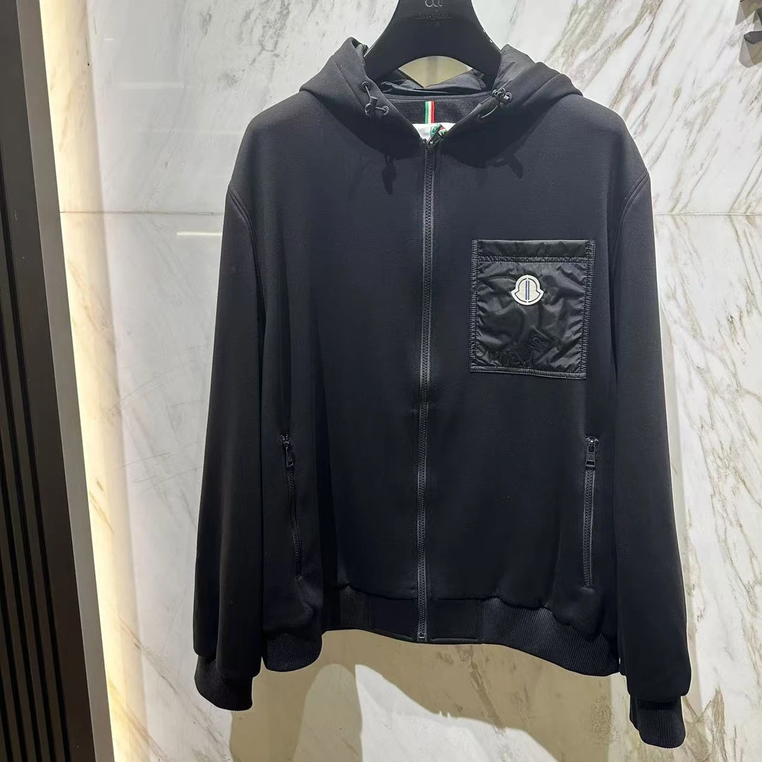 MOVGELAR蒙口丽莱尔时尚黑色连帽夹克外套上衣男士夹克时尚休闲