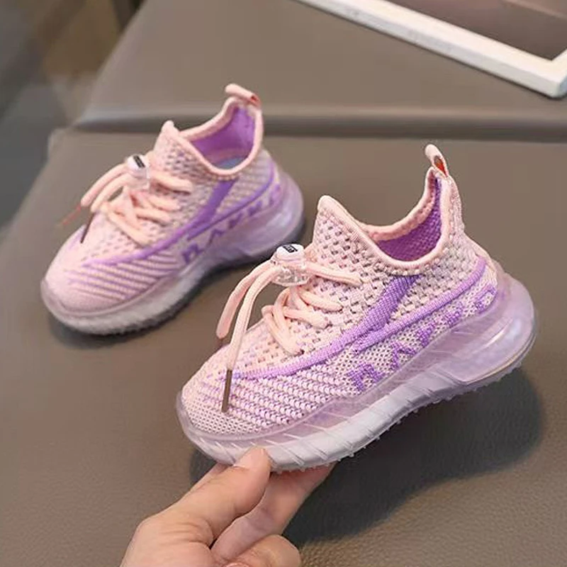 女童椰子鞋飞织透气网面鞋软底运动鞋女孩鞋子宝宝鞋幼儿园学步鞋