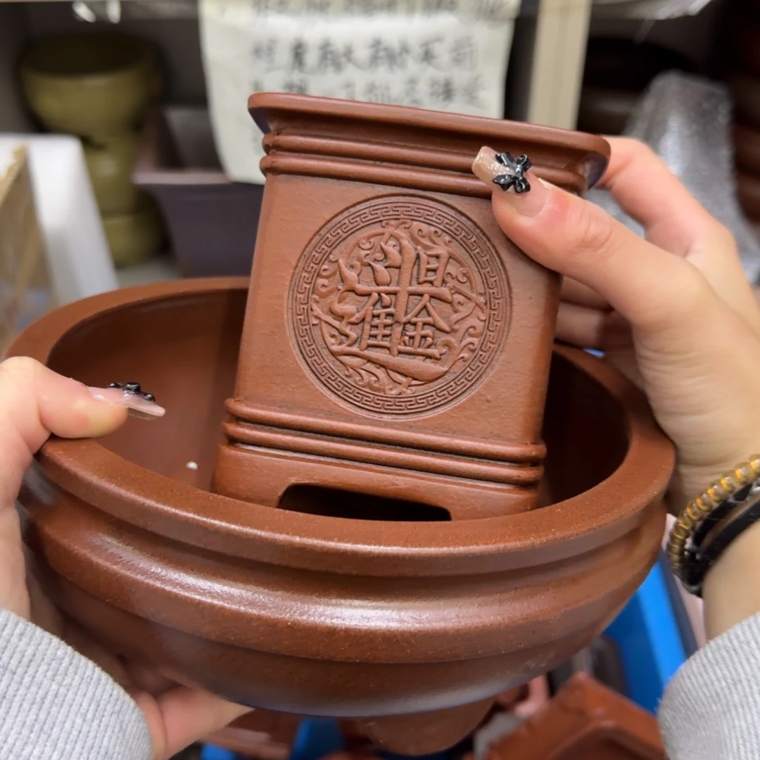 紫砂花盆7号宜兴紫砂瑕疵花盆