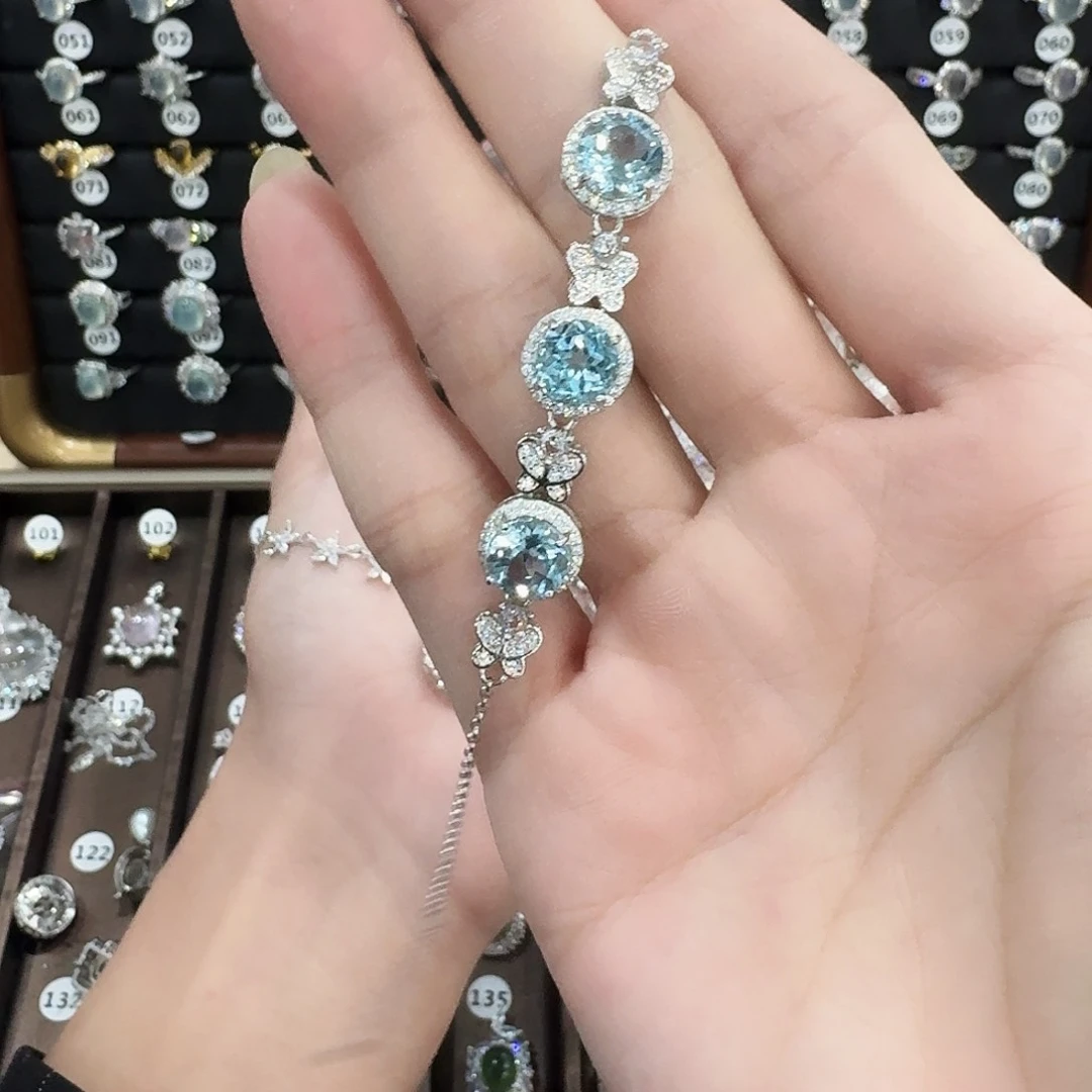 托帕石手链银S925镶嵌L*