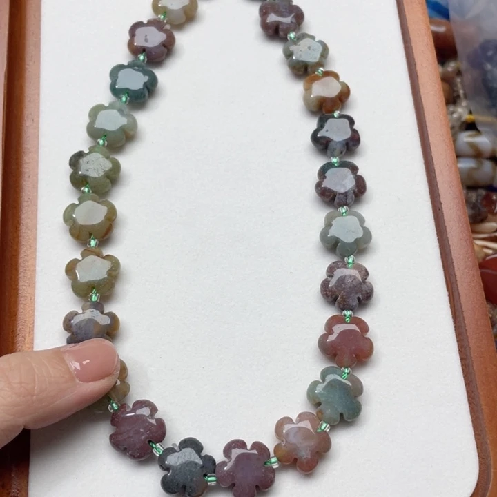 玛瑙/玉髓合金珠宝半成品一条15m水草玛瑙花花