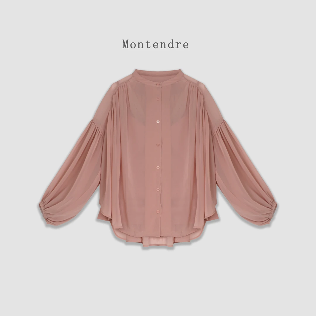 【MonTendre】春季新款 I 时尚拼接褶皱设计上衣百搭日常穿搭衬衫女