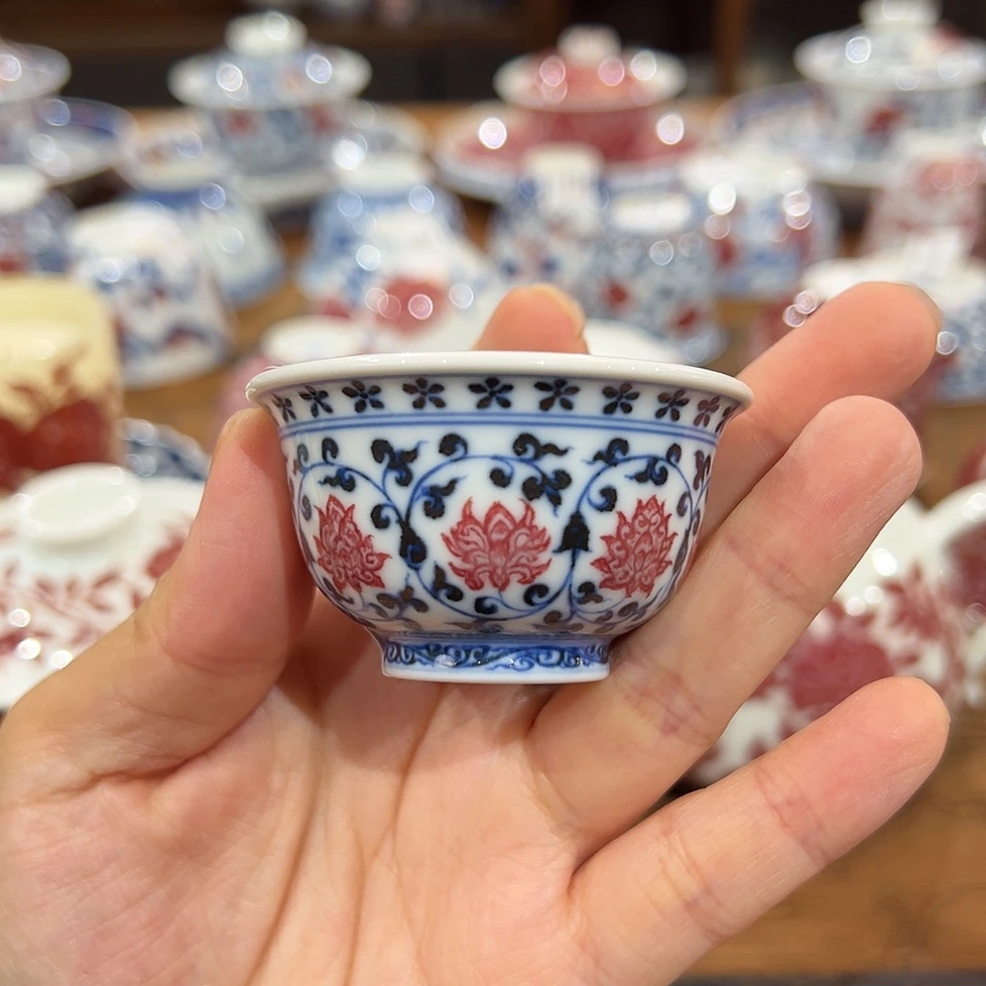 勤义堂迷你小压手缠枝莲杯