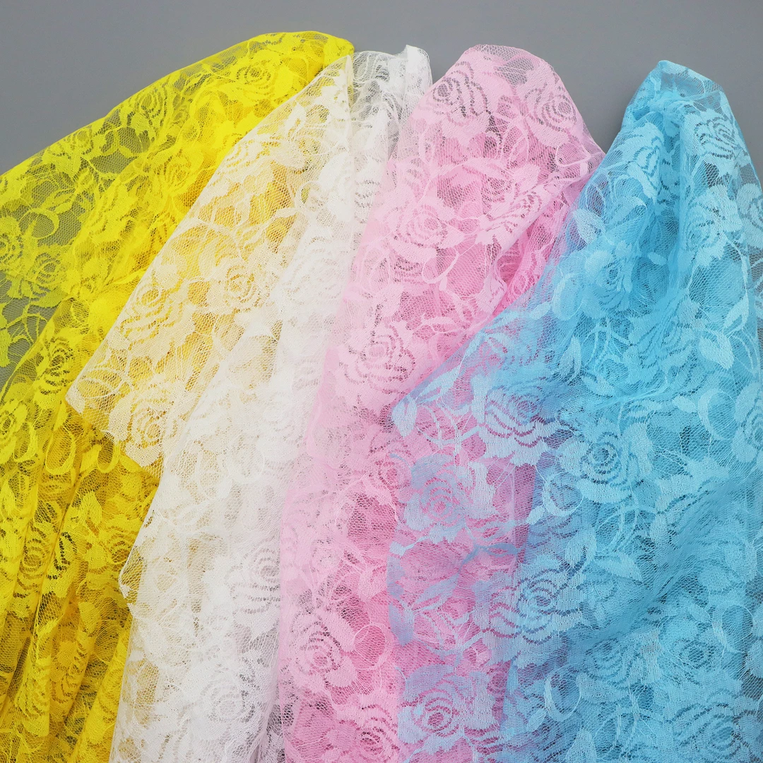 多色玫瑰蕾丝面料 服装家纺手工 DIY 通用  源头厂家直供