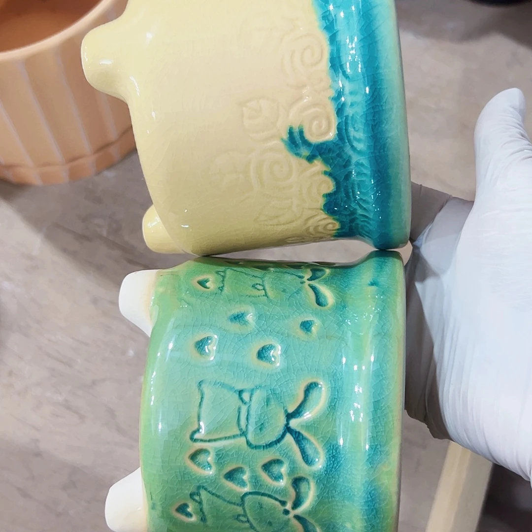 有孔，外贸尾单陶瓷花盆凑单10米包邮