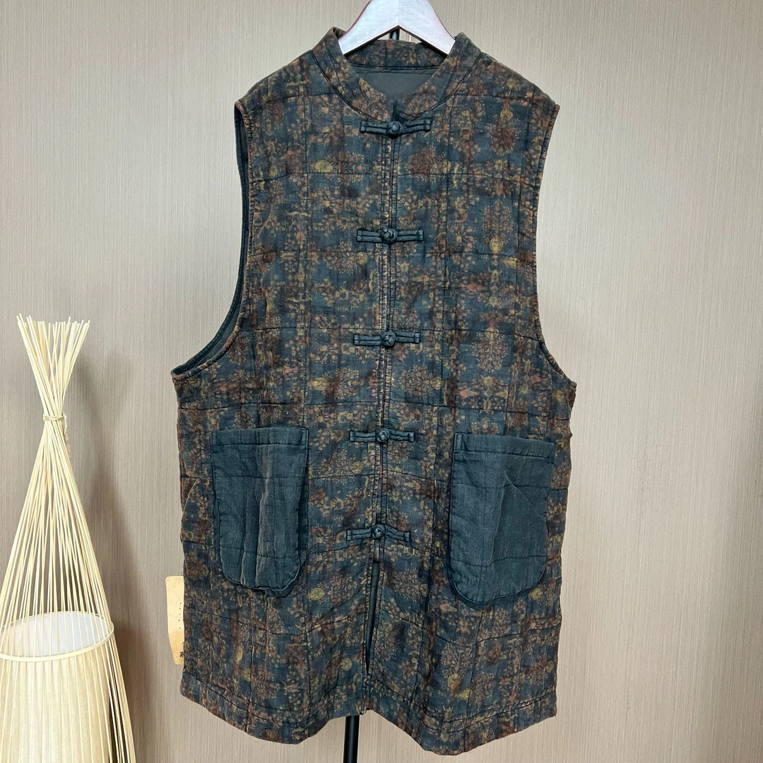 冬季新款A6483花色炒色做旧棉马甲