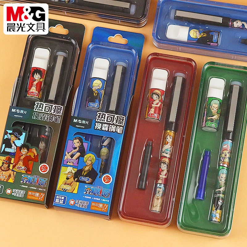 晨光航海王热可擦钢笔EF尖可换墨囊黑色练字笔HQFP 2312