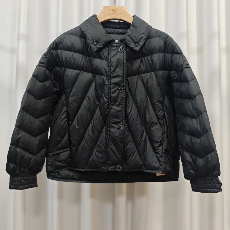 莉推荐【三C・伊】E506-5  秋冬加厚保暖简约羽绒服黑色Y22410255Y20