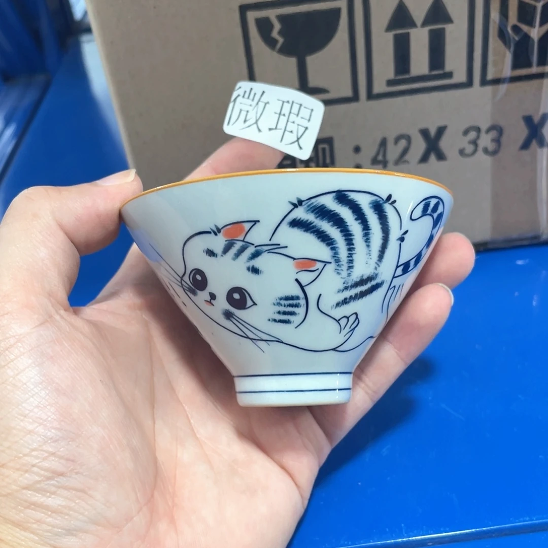 釉下手绘茶具微瑕