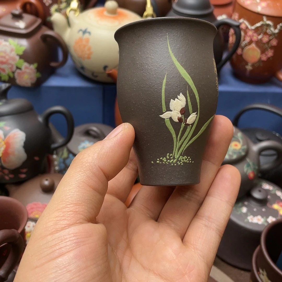 红泥茶杯紫砂主人杯60cc