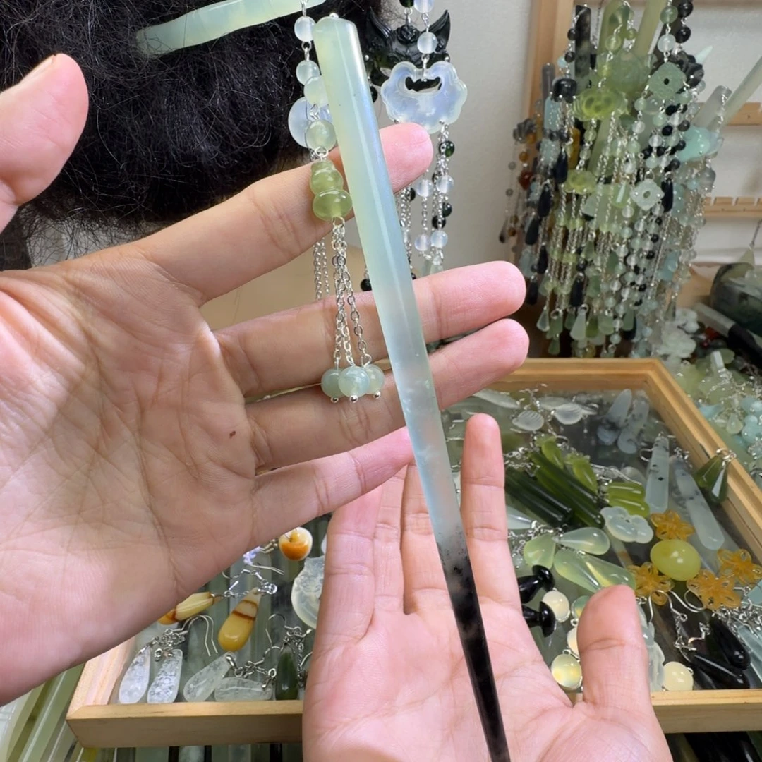 蛇纹石玉合金发饰