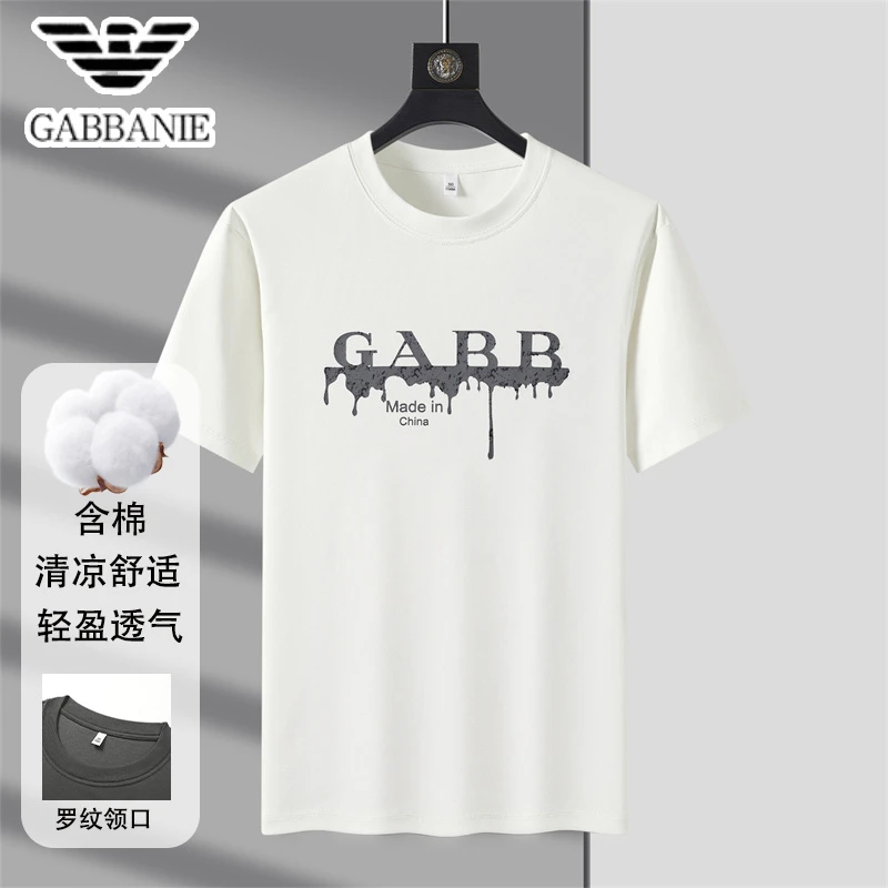 轻奢正品短袖T恤男士圆领纯棉夏季百搭时尚休闲运动半袖打底衫