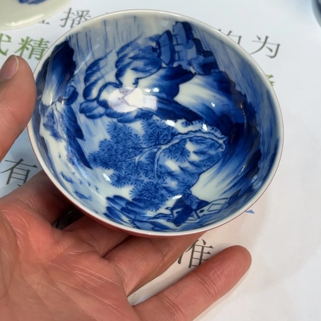 瓷杯子当代仿古精品全手工