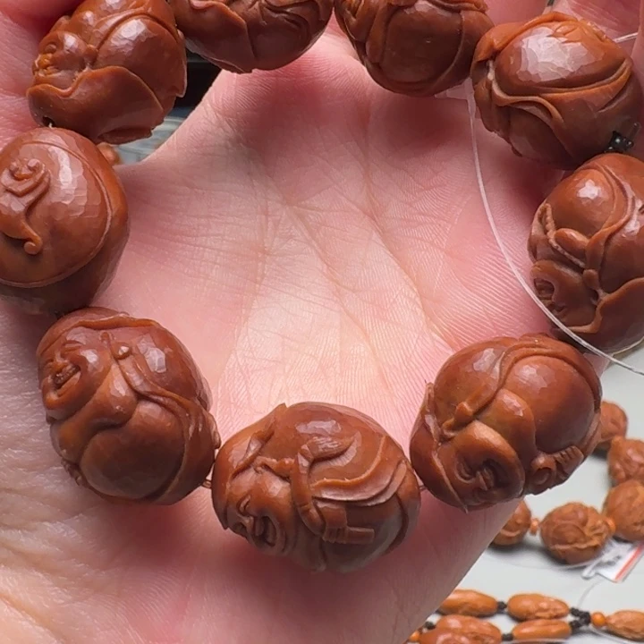 橄榄核手串/手链荷叶弥勒