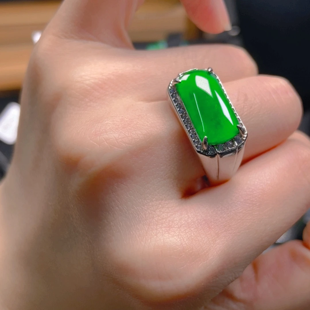 翡翠银S925镶嵌吊坠(不含链)