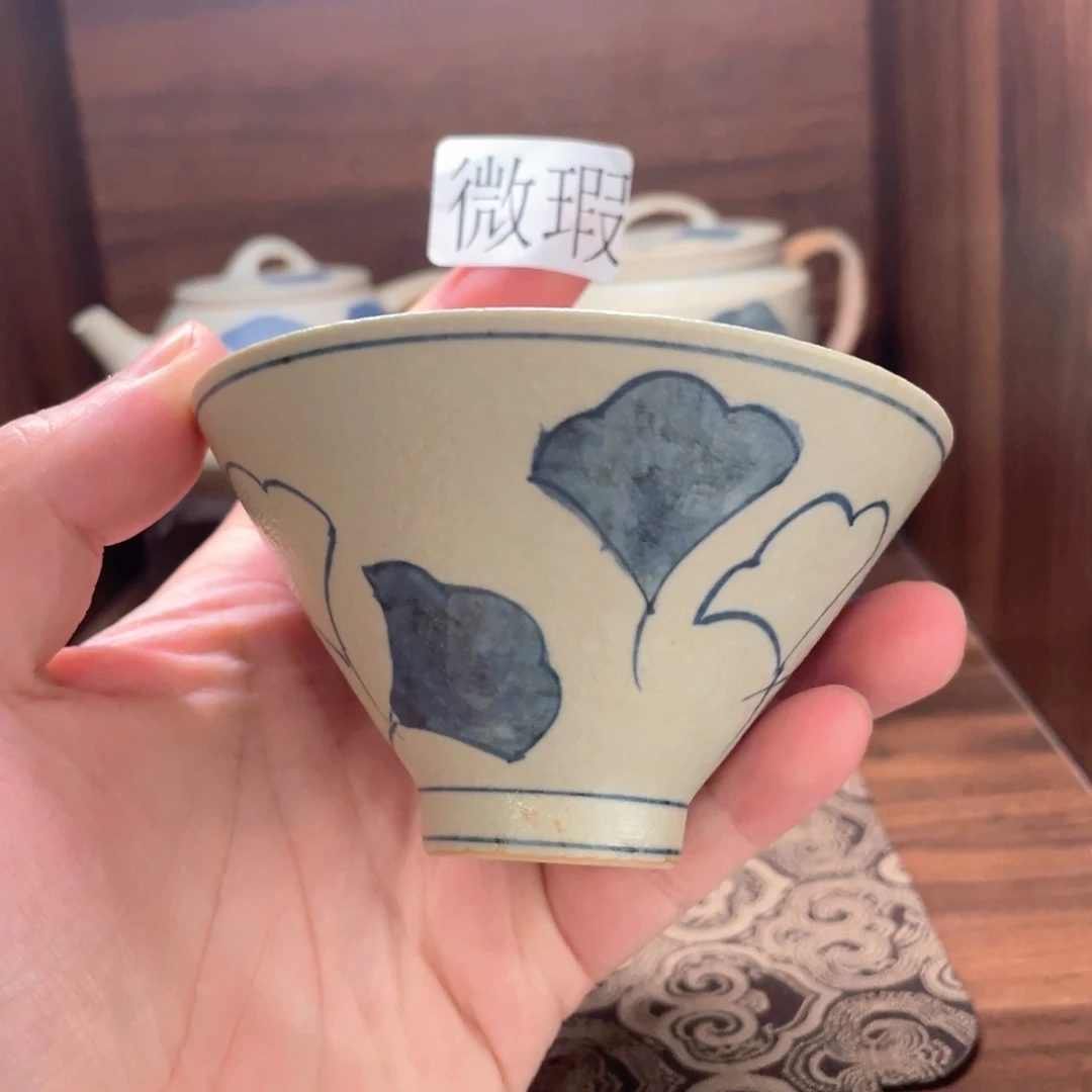 釉下手绘茶具微瑕