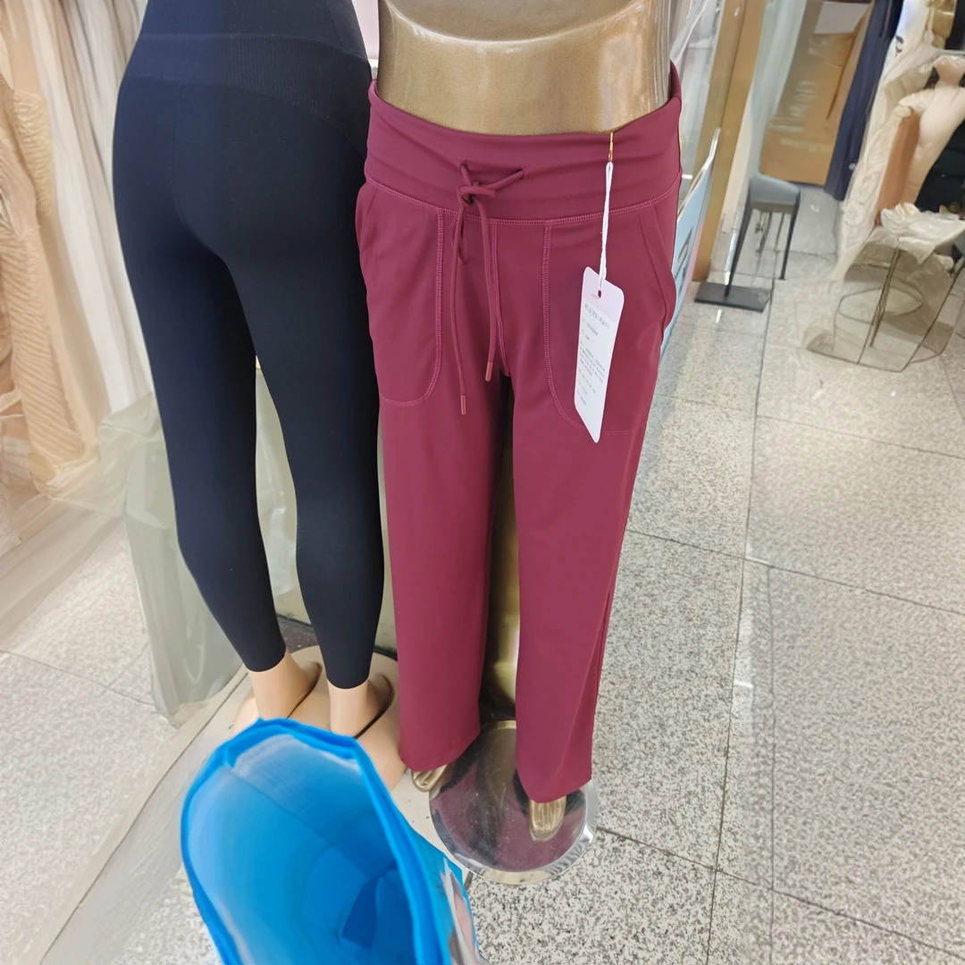 防嗮冰丝瑜伽裤2025春夏显瘦高腰直筒时尚休闲宽松百搭