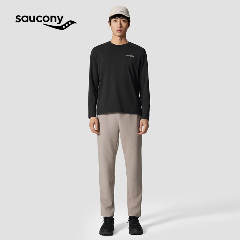 Saucony索康尼官方修身防晒吸湿速干基础百搭圆领长T