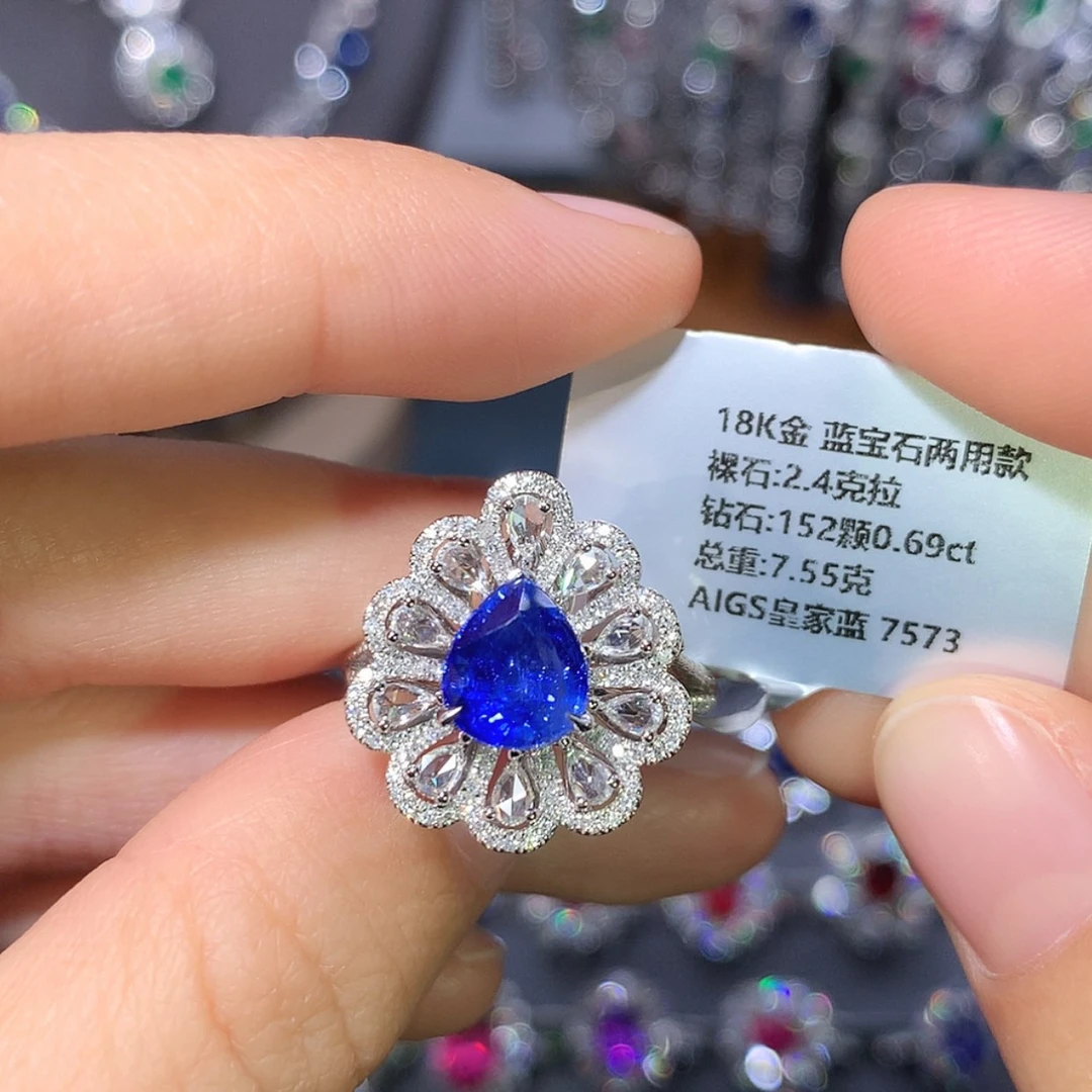 【闪购商品】蓝宝石戒指18K金镶嵌