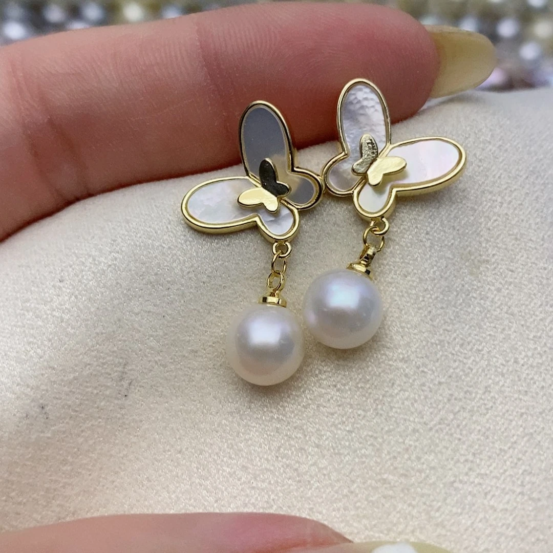 【闪购商品】银S925镶嵌淡水珍珠耳饰