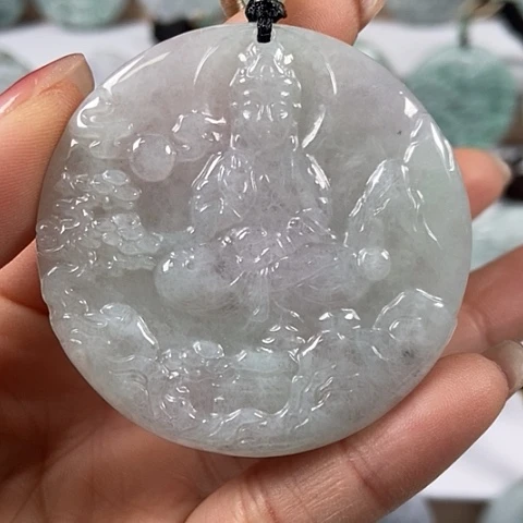 翡翠颈饰未镶嵌山水观音福利