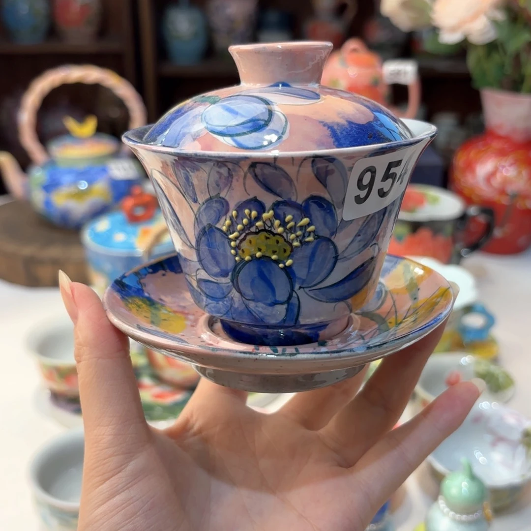 景德镇手绘高温釉下彩陶瓷茶具