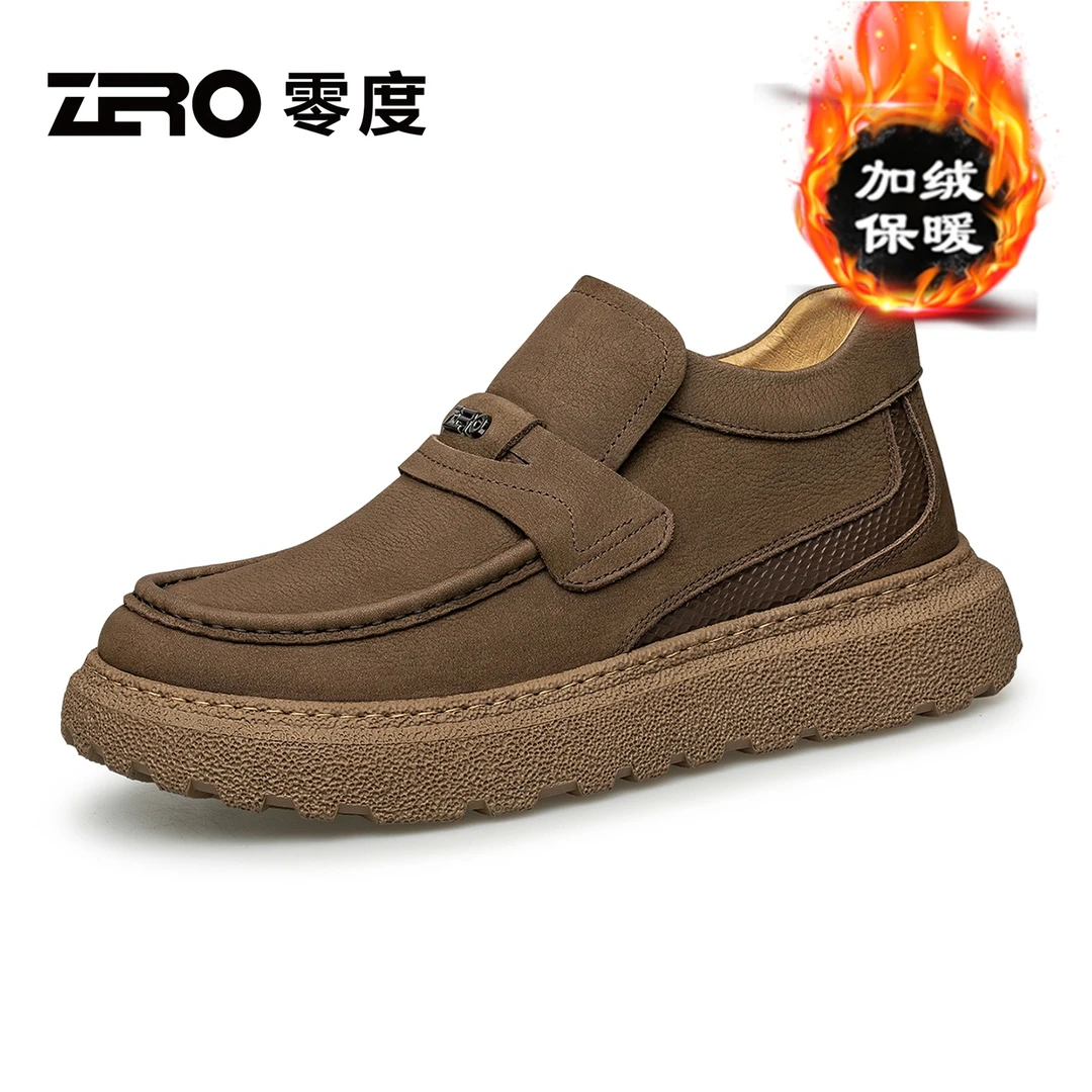 ZRO零度男鞋2025秋冬季新款男士一脚蹬时尚复古豆豆鞋男舒适高端