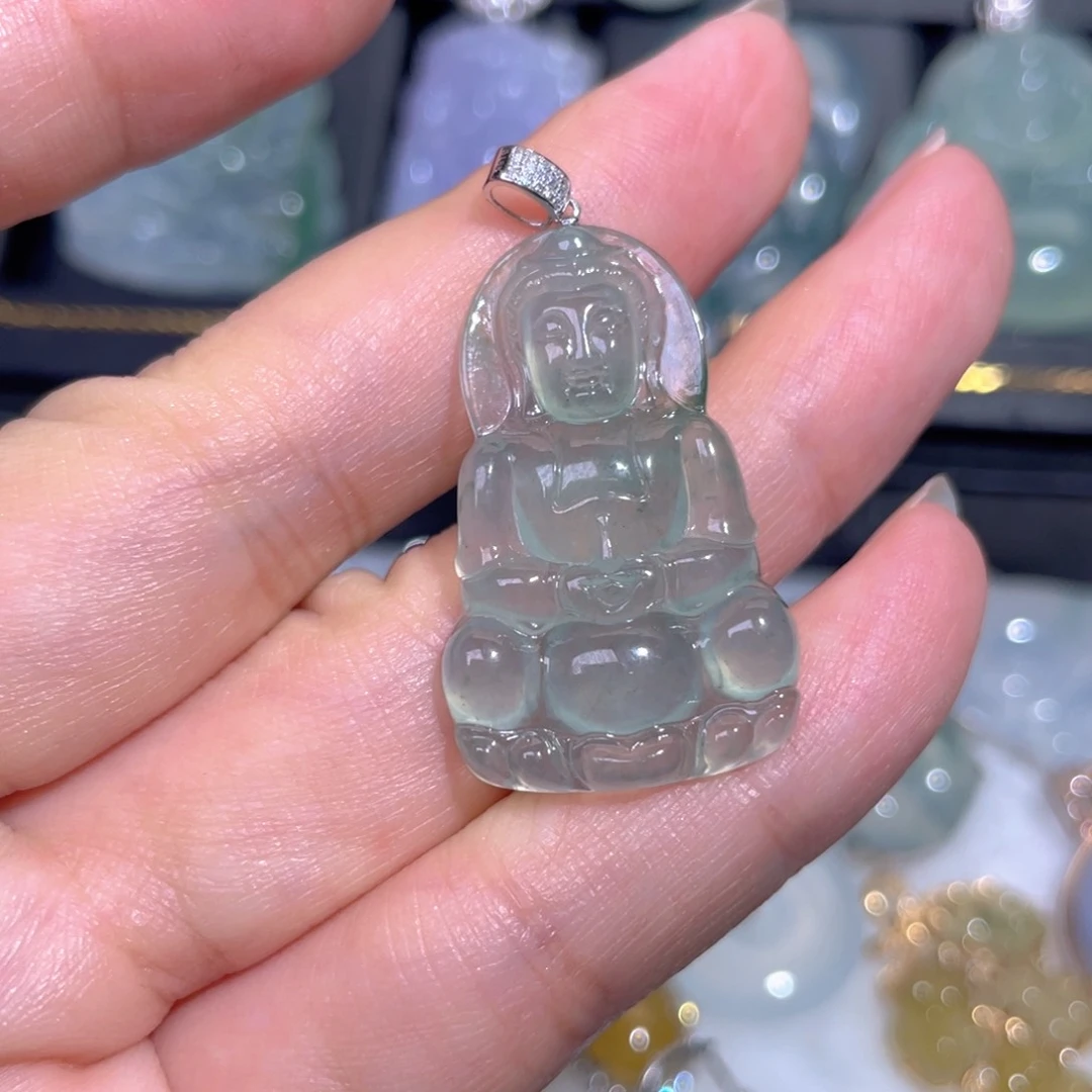 颈饰18K金镶嵌翡翠翡翠