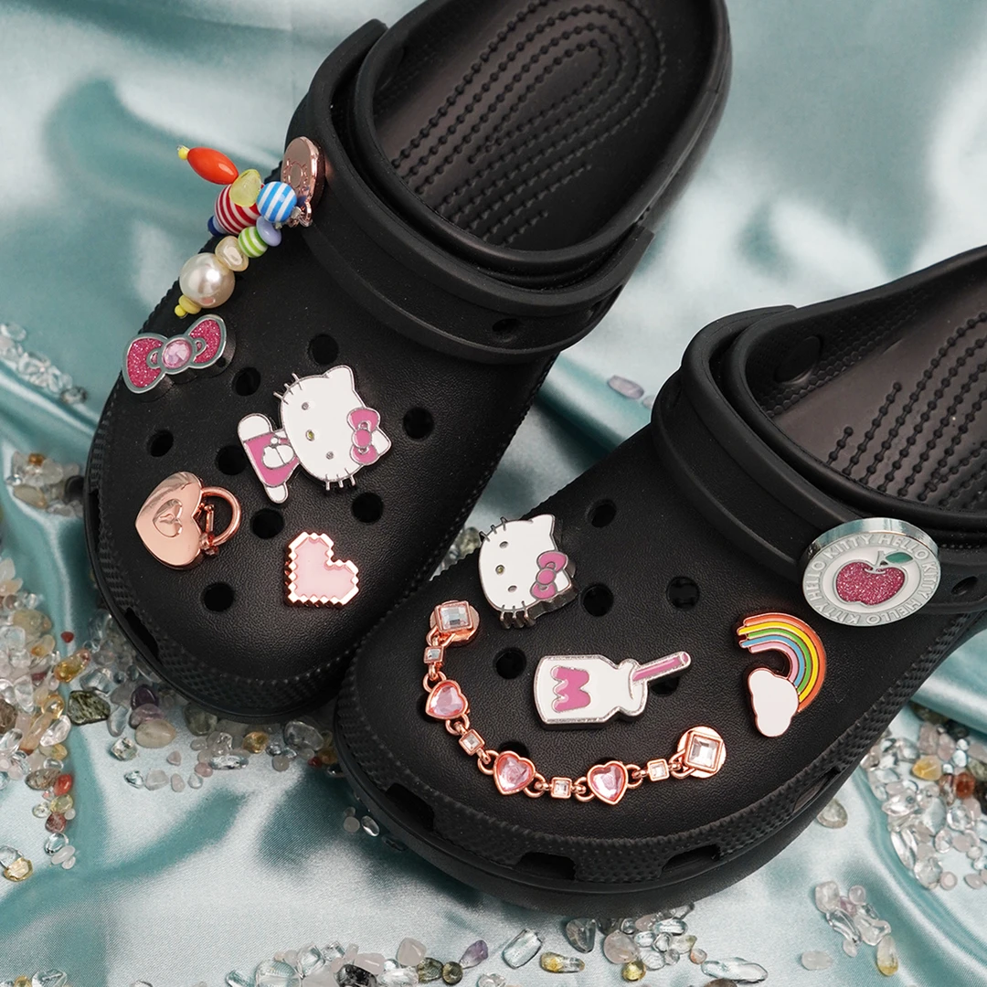 helloKitty糖果米奇米妮彩色蝴蝶可爱金属鞋花crocs洞洞鞋DIY鞋饰