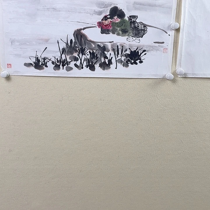 国画寒江无声垂钓时
