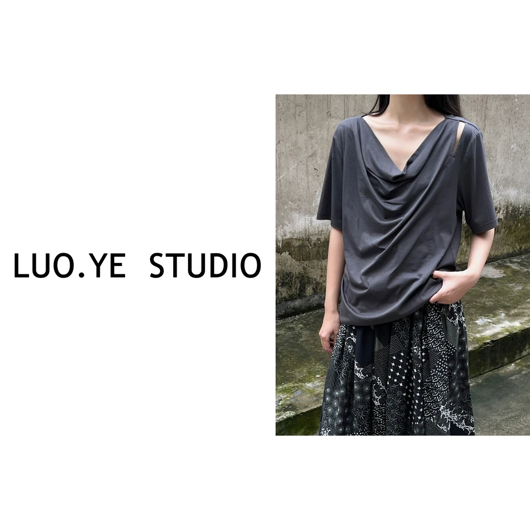 罗爷 · 【诗意】欧货斜肩露肩上衣T恤宽松女士休闲时尚女款气质