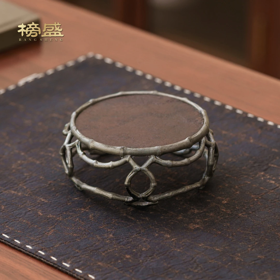 榜盛古锡岩石手工盖置高端盖枕茶托紫砂壶盖碗盖子托功夫茶具配件