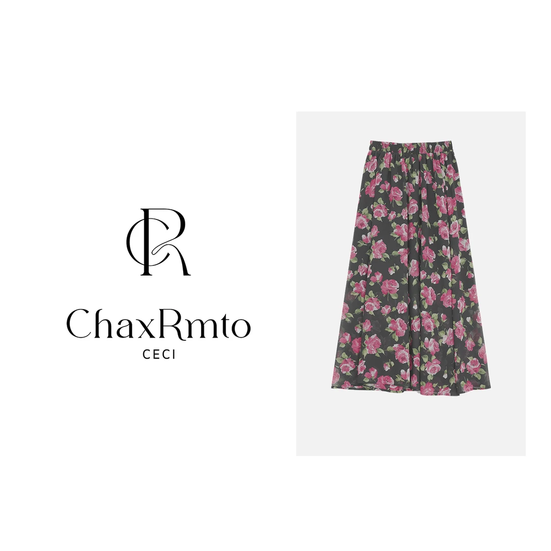 ChaxRmto 2025年春夏款半身裙复古休闲宽松长裙碎花裙 SD1A0427