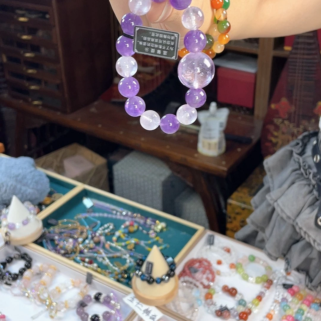 水晶手链银S925镀金镶嵌