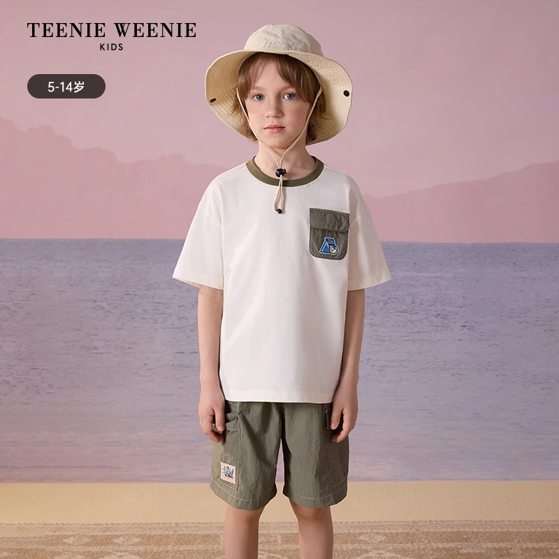 TeenieWeenieKids童装25年夏男童短款休闲套装TKSR252522A