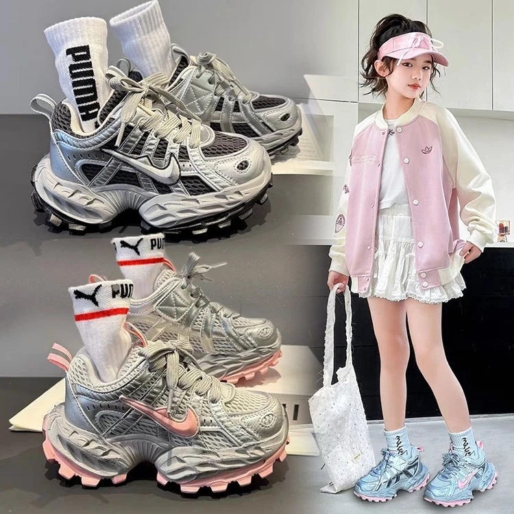 男女同款2025秋季双网女童新款透气老爹男童运动鞋中软底跑步轻便