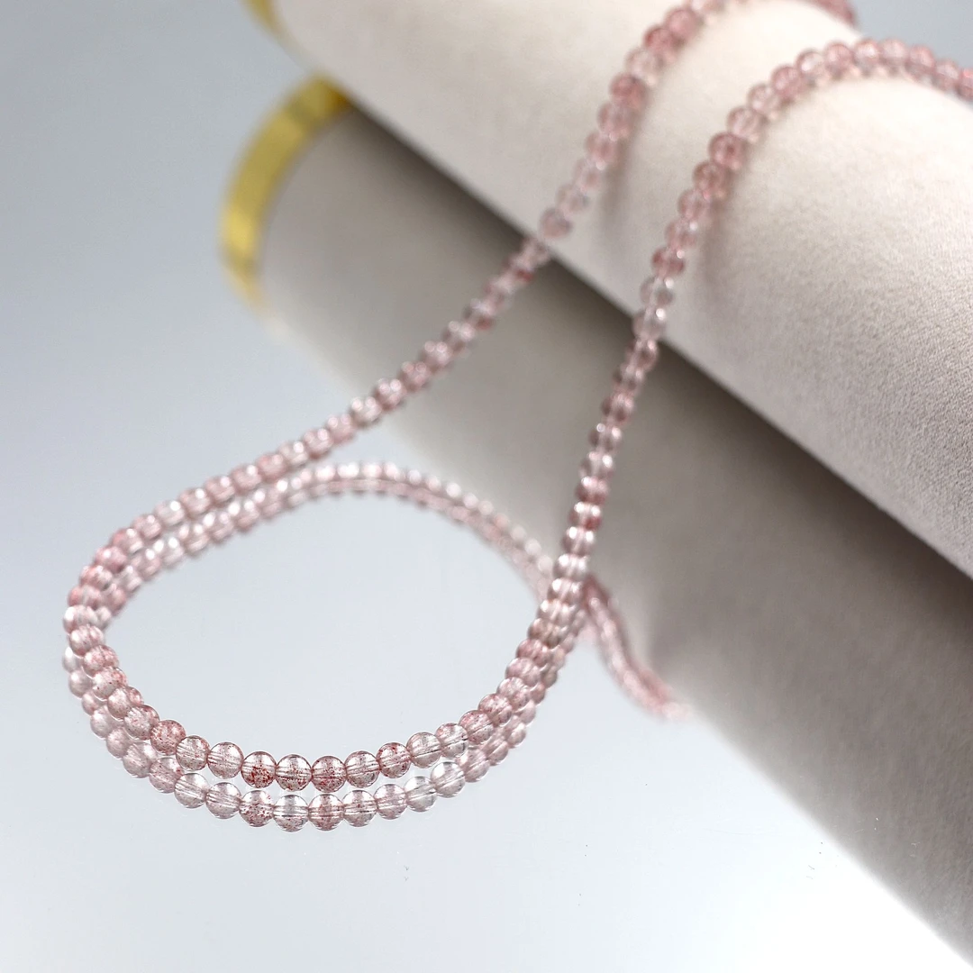 天然净透白水体超仙系列草莓晶手串X8852-尺寸约3mm-多样性发一