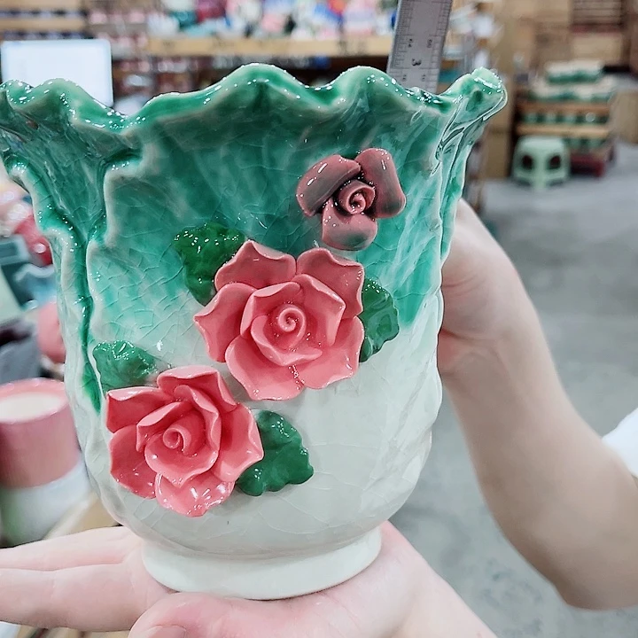 有孔，凑10元包邮陶瓷花盆发货！